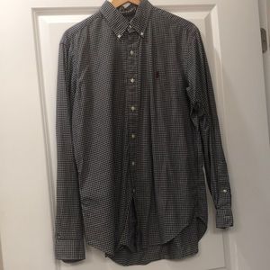 Mens Blue Plaid Ralph Lauren Button Down - Size Medium